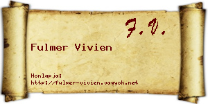 Fulmer Vivien névjegykártya